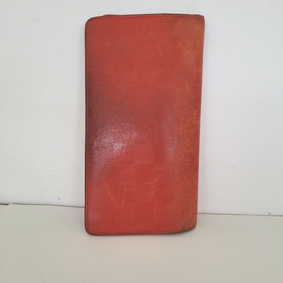 Authentic Louis Vuitton Red Damier Infini Soft Leather Brazza Bifold Wallet Long - Picture 2 of 13